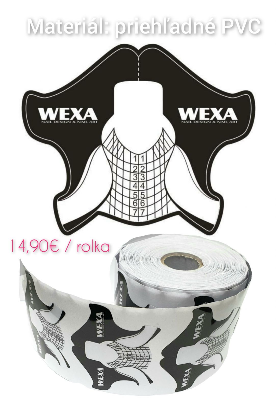 Priehľadné šablóny na modeláciu WEXA 500ks/rolka