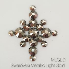 Swarovski F kamienky na nechty - MIX 35ks | Golden Shadow (GSHA), Indian Pink, Metallic Light Gold (MLGLD), Rose Gold 
