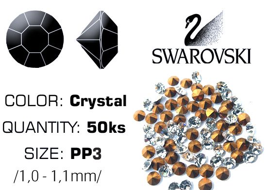 Swarovski kamienky na nechty D - Crystal PP3