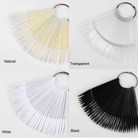 Vzorkovník na farebný gél "vejár" na koliesku  STILETTO | BLACK, CLEAR, NATURAL, WHITE