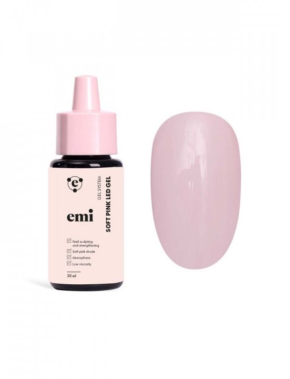 E.Mi Soft Pink LED Gel fľaška - 30ml