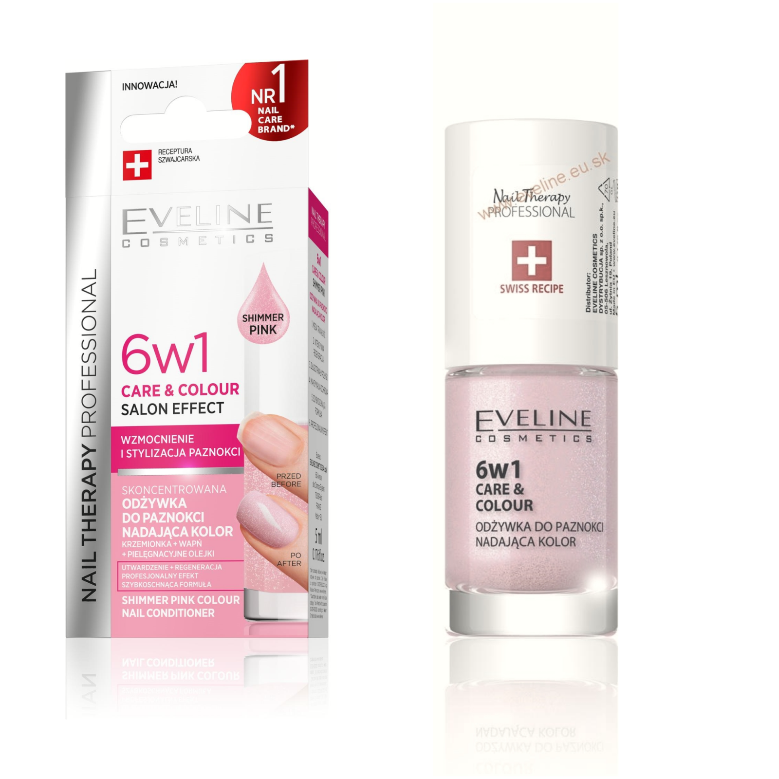 Eveline 6in1 Care & Colour - Shimmer PINK Salon effect