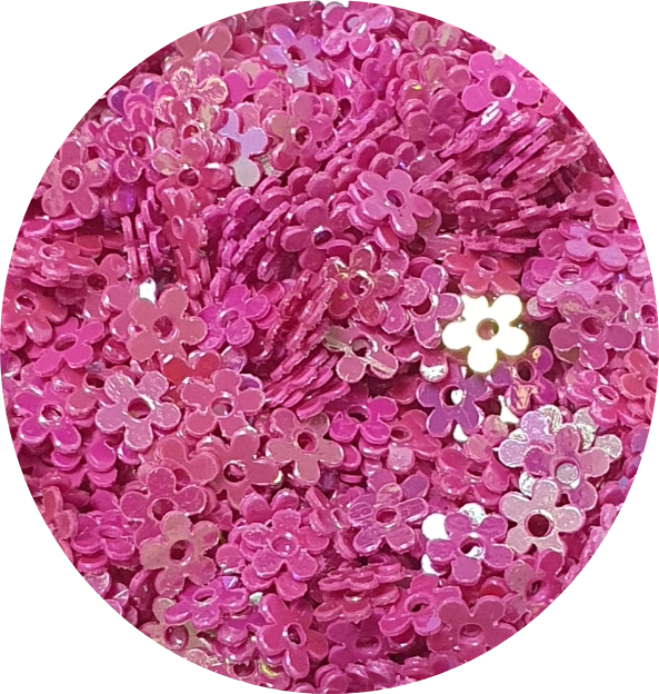 Konfety v tvare kvetiniek na zdobenie nechtov - V magenta