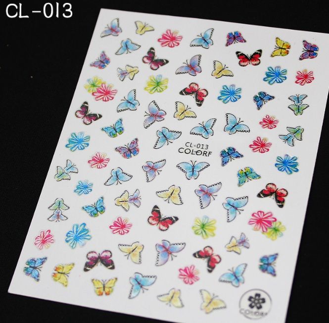 Pružné silikónové holografické nálepky motýle CL-013