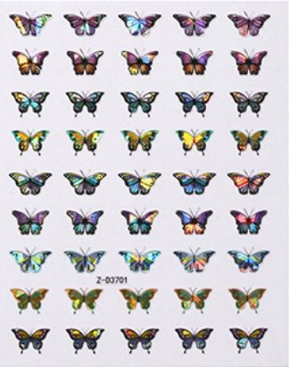 Pružné silikónové holografické nálepky motýle Z-D3701