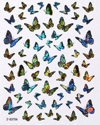 Pružné silikónové holografické nálepky motýle Z-D3706