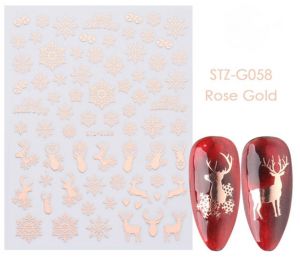 Vianočné Rose Gold samolepky na nechty STZ-G058