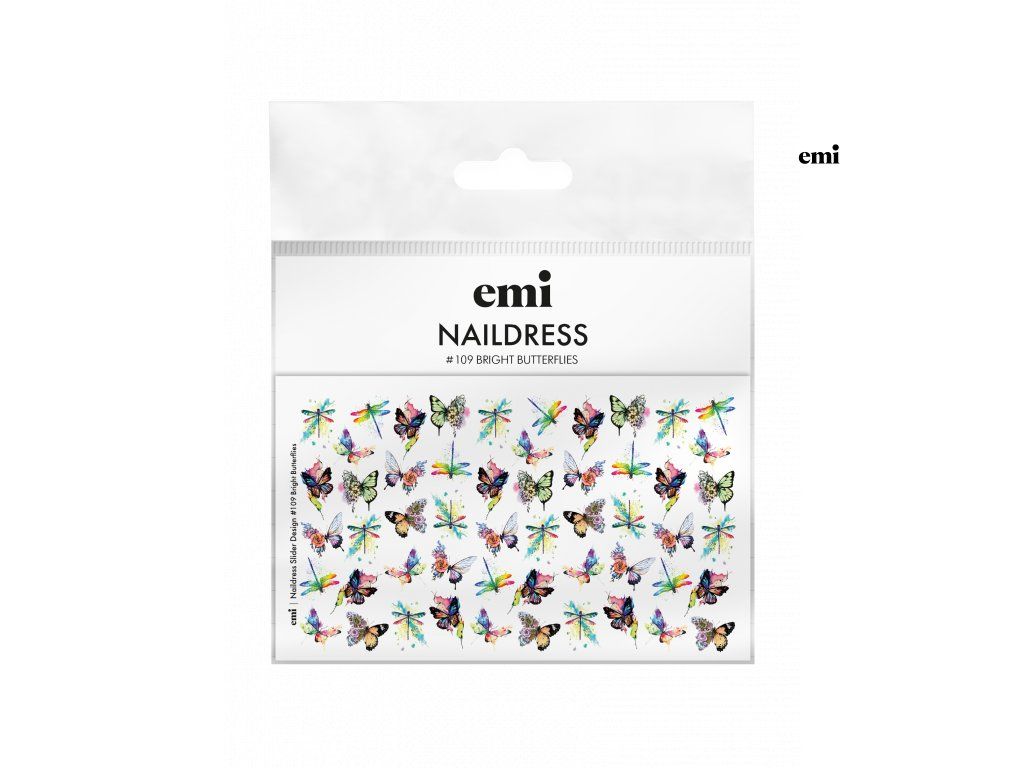 emi Naildress Slider Design #109 Bright Butterflies - vodolepky