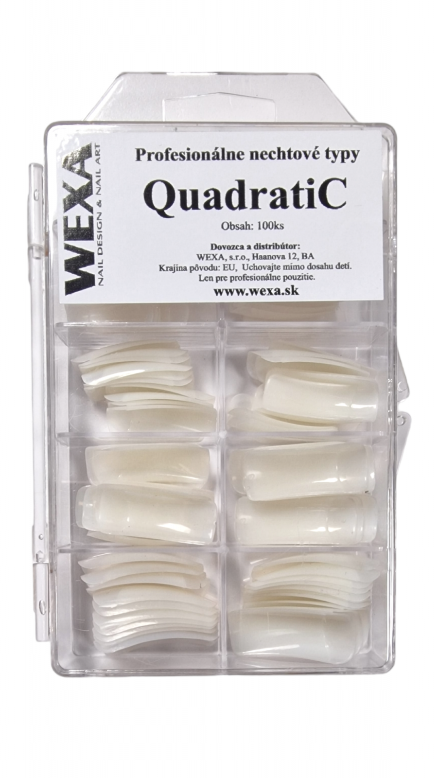 Tipy na nechty QUADRATIC natural - BOX 100ks