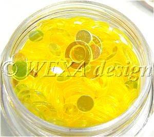 Konfety flitre obrúčky - 2 žlté aqua