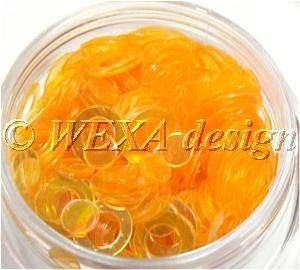  Konfety flitre obrúčky - 3 oranžové aqua