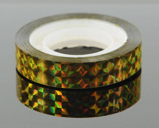 Ozdobná lepiaca páska - zlatá hologram