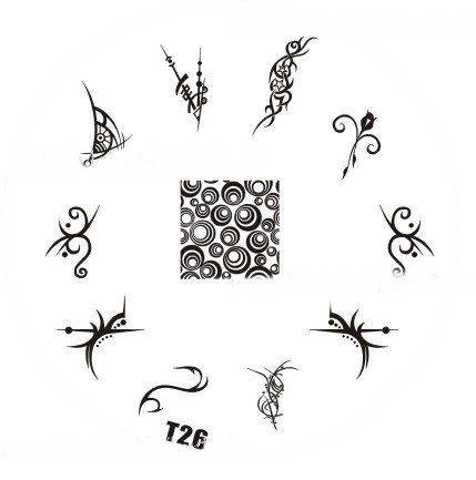 Tribal Stamping Nail Art platnička - T26
